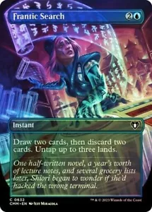Frantic Search FOIL BORDERLESS - 0632 - Common - Commander Masters CMM MTG - Imagen 1 de 1