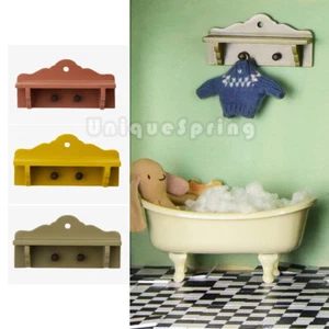 Dollhouse Miniatures 1:6 Furniture Wooden Wall Shelf with pegs Rustic Coat Rack - Imagen 1 de 8