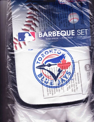 TORONTO BLUE JAYS---CLASSIC LOGO ---BBQ SET--------TOWEL-POT HOLDER-OVEN MITT Cover