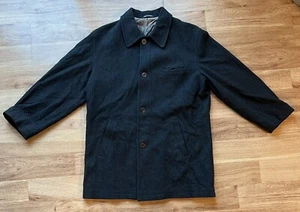 Mondo di Marco Mens Italian Black Wool Coat Jacket - 4 Button Size 40 Poly Blend - Picture 1 of 10