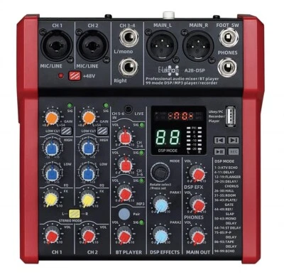 E-lektron A28 DSP FX Studio Audio Mixer 6-Channel with Bluetooth USB Record - image 1 of 4