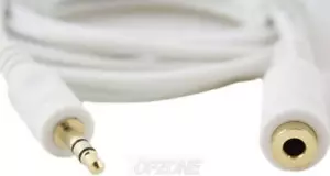 3 ft Stereo 3.5mm Male Plug to Female Jack Extension Cable White Audio Cord - Picture 1 of 1