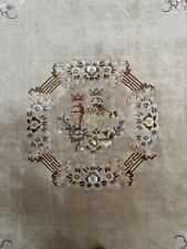Vintage Hand Knotted High Quality Chinese Sculpted Rug, 8 X 10, Light Tan Floral