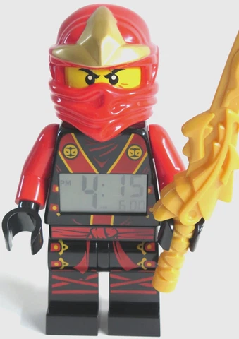 Lego Ninjago Ninja Kai Minifigure 9" Digital Alarm Clock with Sword Backlight Cover
