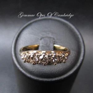 18k 18ct Gold Diamond 5 Stone boat ring Size M 1/2 2.8g - Picture 1 of 10