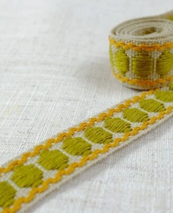 Borde de trenza de tela vintage - 2 cm de ancho - tapicería tejida en mod medio - Imagen 1 de 3