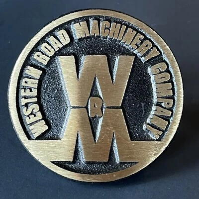 Hebilla de cinturón Western Road Machinery Company de colección construcción de latón trabajo vial Foto 1 de 4