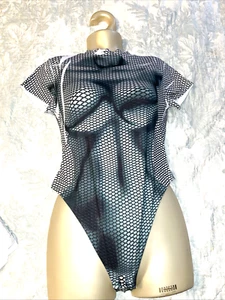 Miroh Kurzarm LG Body Damen Turnanzug Dessous Oberteil Bluse Rollkragen Neu mit Etikett - Bild 1 von 4