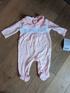 Watch Me Grow Pink Embroidered Baby Girl Babygrow/Romper/Sleepsuit 3-6months New