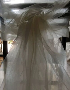 Sheer Organza Fabric Drape decoration Material 150cm table runner silver grey - Picture 1 of 2