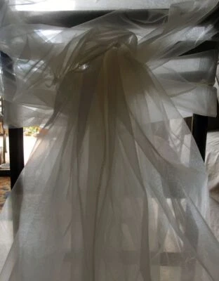 Sheer Organza Fabric  Drape decoration Material 150cm table runner silver grey - Image 1 of 2