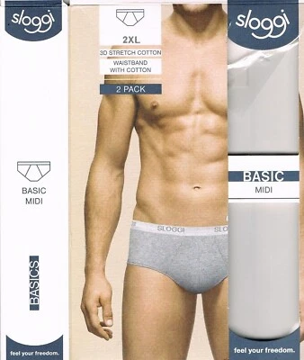 2 P EZZI SLIP UOMO SLOGGI MIDI BASIC COTONE BIELASTICO CONFEZIONE OFFERTA 2 PZ - Immagine 1 di 4