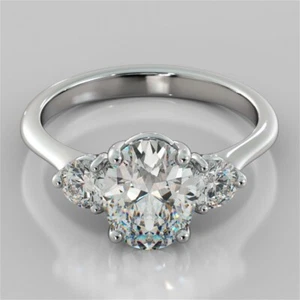 Oval Cut 2.60 Ct Lab Grown Diamond Engagement Ring 950 Platinum Size 6 - Picture 1 of 6