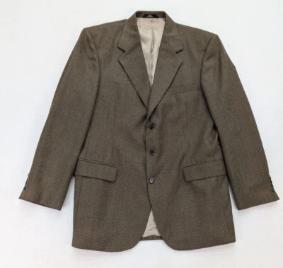 Chaqueta Blazer Abrigo Deportivo Haggar Para Hombre Talla 42L Marrón Mezcla de Lana a Cuadros Foto 1 de 4
