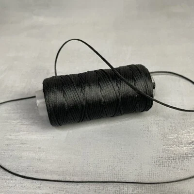 150D 0.8mm 50m Black Waxed Polyester Sewing Thread Spool Ideal DIY Leather Sewing - Image 1 of 3