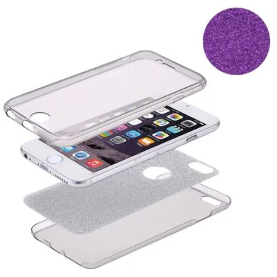 Cover TPU Completa Per Apple iPhone 6 / 6s Custodia Protettiva Glitter Viola - Immagine 1 di 4