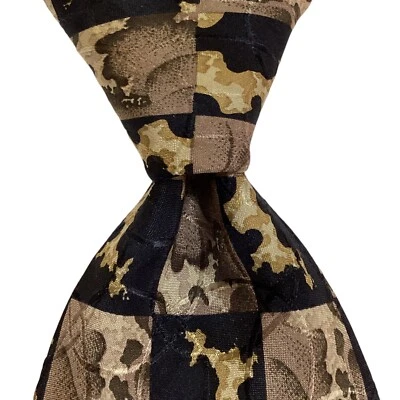 Corbata para hombre JHANE BARNES 100 % seda JAPÓN diseñador geométrico marrón/negro usada en excelente estado Foto 1 de 3