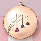 Antique Art Nouveau Jugendstil Heart Pink Paste Rose Gold Filled Locket