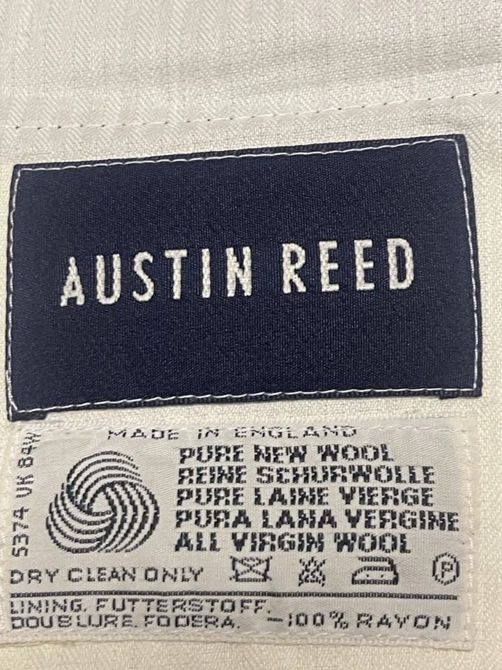 AUSTIN-REED-Lockwood2 JKT-2 piezas traje de lana peinada de doble pecho para hombre U.K44L Foto 1 de 4