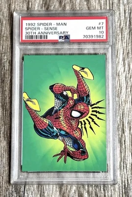 PSA 10 GEM LOW POP 8 RAREST 1992 MARVEL 30TH ANNIVERSARY SPIDERMAN SENSE #7 NEW - Image 1 of 2