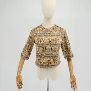 50s Sunny South Fashions Ancient Egyptian Print Light Weight Cropped Blazer - Picture 1 of 8