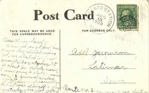 Iowa Otranto Station 1909 target 1878-1950 PC algo de desgaste en los bordes. - Imagen 1 de 1