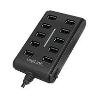 LogiLink 10 Port USB Hub Verteiler mit EIN/AUS Schalter schwarz - Bild 1 von 4