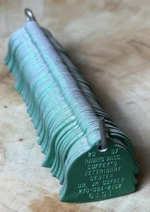 Nos Vintage Deadstock Green Metal K9 Bell License Tag 100 Lot Kentucky - Picture 1 of 2