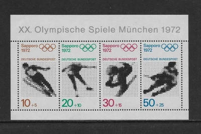 ALEMANIA SCOTT B475a MNH HOJA RECUERDO - 1971 JUEGOS OLÍMPICOS 1972 (A) Foto 1 de 2