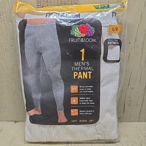 NEW, Fruit Of The Loom Men's Thermal Pant Size LARGE, Color-Natural - Picture 1 of 10