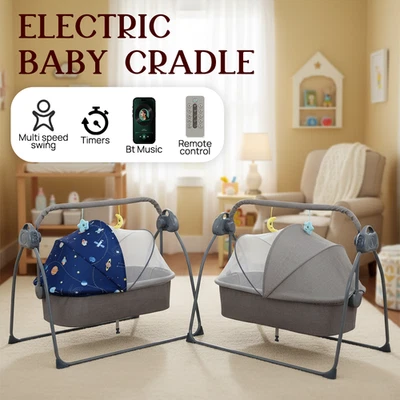 PORIYA Electric Baby Cots Baby Bassinet Swing Bed Baby Bedside Sleeper Crib - image 1 of 4