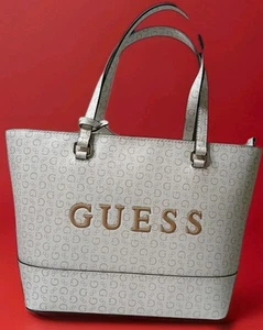 GUESS große Tasche weiß creme und hellbraun neu - Bild 1 von 18