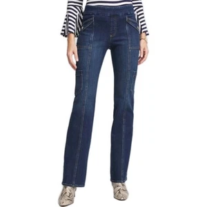 Chico's Pull-On Utility Bootcut Jeans dunkelblau Denim Stretch Gr. 1,5/10-Medium - Bild 1 von 10