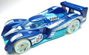 2019 HOT WHEELS GLOW WHEELS 24 OURS #24 BLUE 1:64 DIECAST 2 3/4" RACE CAR WHITE - Bild 1 von 6