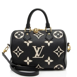 Louis Vuitton Giant Monogram Empreinte Bicolor Speedy Bandouliere 25 Satchel - Picture 1 of 15