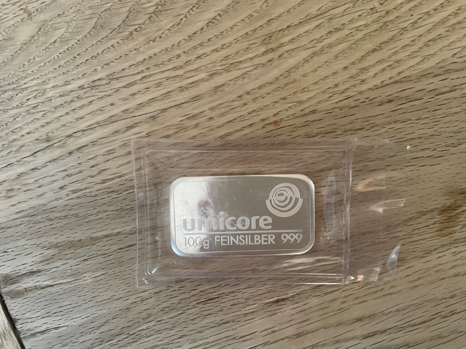 100g Silver Bullion Bar Umicore - Image 1 of 2