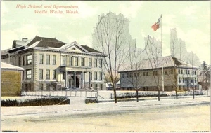 Walla Walla, WA Washington HIGH SCHOOL & GYMNASIUM ca. 1910 Bildung Postkarte - Bild 1 von 2