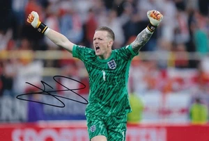 Calcio - Jordan Pickford - Fotografia A4 firmata a mano - Inghilterra - Certificato di autenticità - Foto 1 di 1