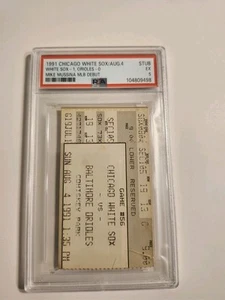 Mike Mussina MLB Debut Ticket Stub 1991  PSA 5 - HOF  - Picture 1 of 3