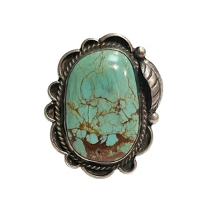 Vintage Navajo Sterlingsilber Türkis Ring - klassischer Southwestern Stil - Bild 1 von 4