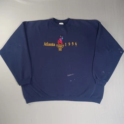 Vintage 1996 Atlanta Olympic Games Sweatshirt Mens 2XL Blue - Image 1 of 4