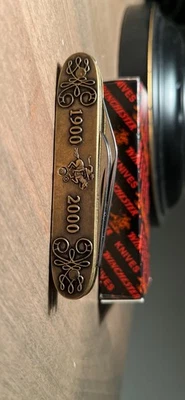 Winchester Brass Cowboy  Pocket Knife Celebrating 100 Year Anniversary 2000 - Image 1 of 4