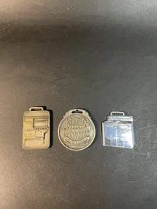 3 llaveros de reloj publicitario vintage Stive GE - National & Glenwood - Imagen 1 de 9