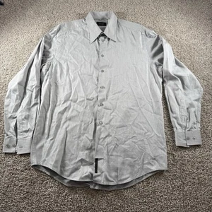 Versace Classic V2 Shirt Mens 42-16.5 XL Gray Designer Long Sleeve Button Up - Picture 1 of 11