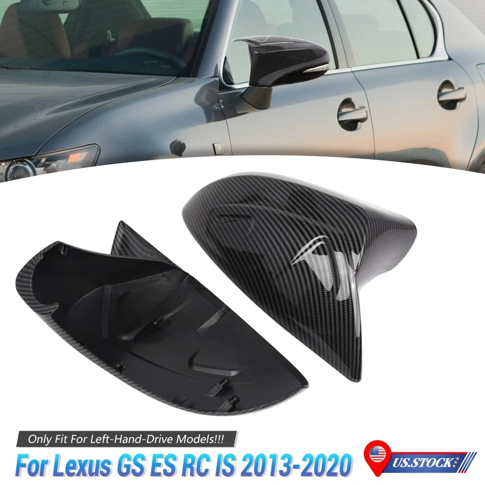For Lexus IS IS GS GS F Sport 2012-2020 Pair Carbon Fiber Rearview Mirror Cover Foto 1 de 4