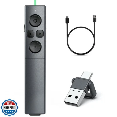 2 in 1 USB Type C Presentation Clicker with Green Light Pointer, Rechargeable - Image 1 of 4