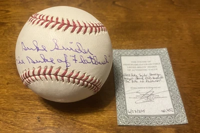 D2011 Brooklyn Dodgers firmado Duke Snider - Béisbol Oficial MLB - AUTÉNTICO Foto 1 de 4