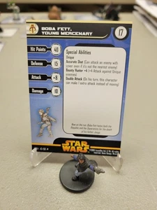 Star Wars Miniatures Boba Fett Young Mercenary 42 with Card WOTC SWM R - Picture 1 of 1