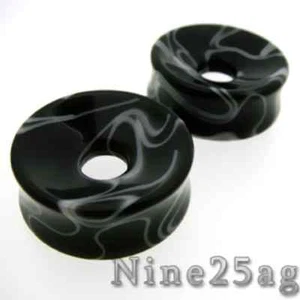 ENCHUFES TÚNELES CÓNCAVOS DE MÁRMOL NEGRO 9/16" PULGADAS 14MM - Imagen 1 de 1