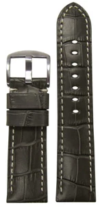 20 mm XL Panatime Gris Cuero Banda con Estampado Gator y Puntada Blanca 135/85 - Imagen 1 de 1